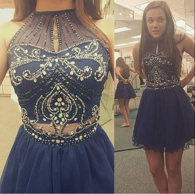 Short Prom Dress For Teens Navy Blue ...